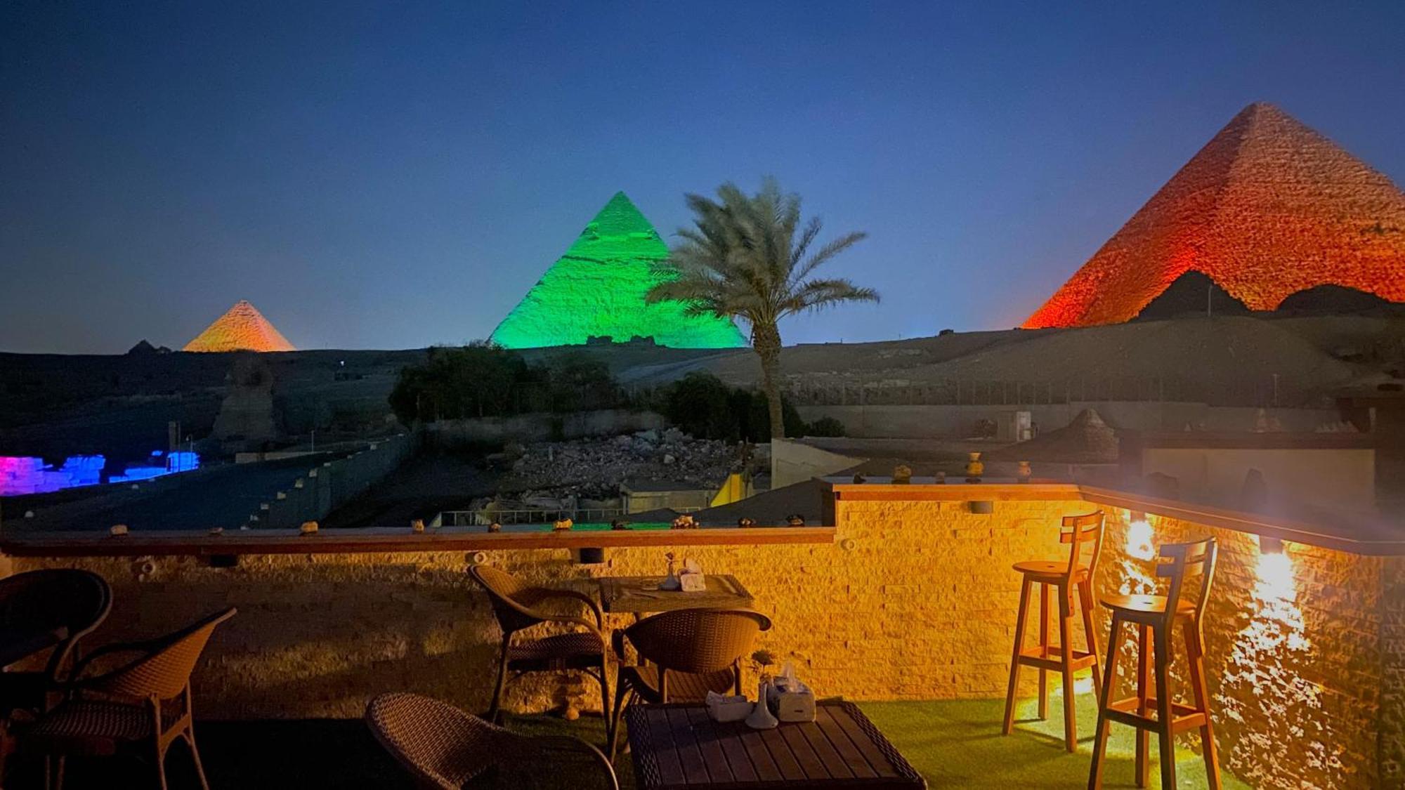 Seven Pyramids Panoramic View Inn Kafret el-Gabal Екстериор снимка